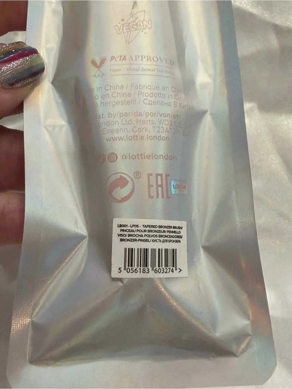 Lottie Tapered‎ Bronzer Brush 100% Vegan LF05 Light Pink Color NEW